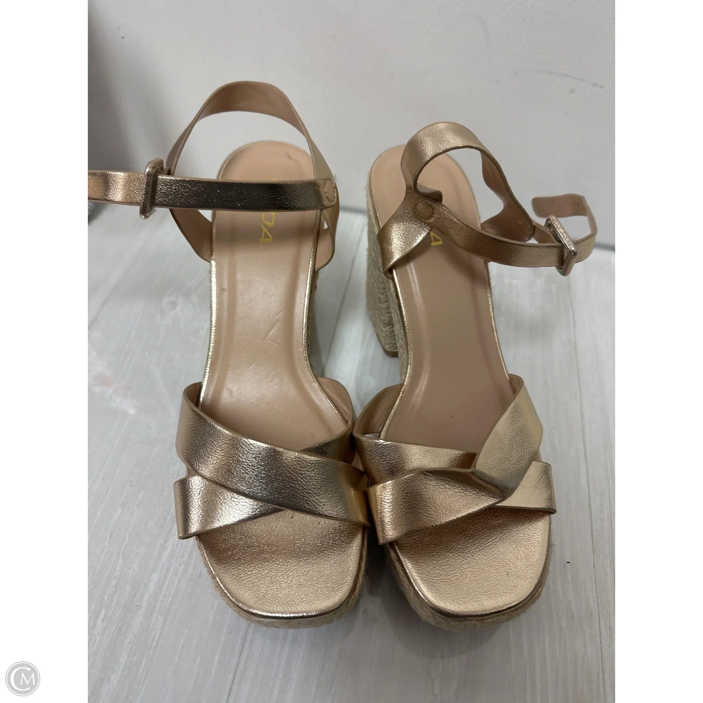 Sandals Heels Block By Soda In Gold, Size: 10