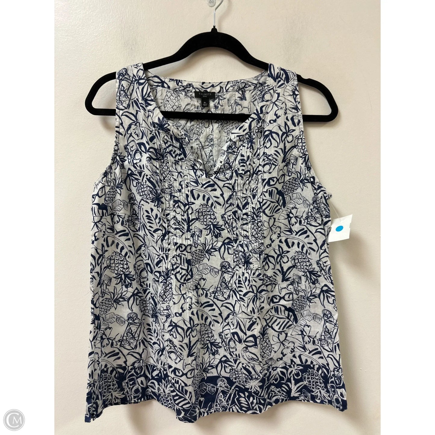 Top Sleeveless By Talbots In Navy, Size: M