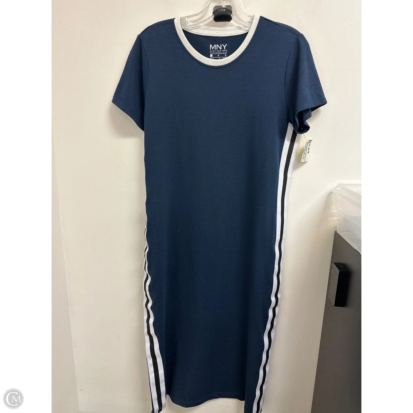 Dress Casual Midi By Marc New York In Blue & White, Size: L