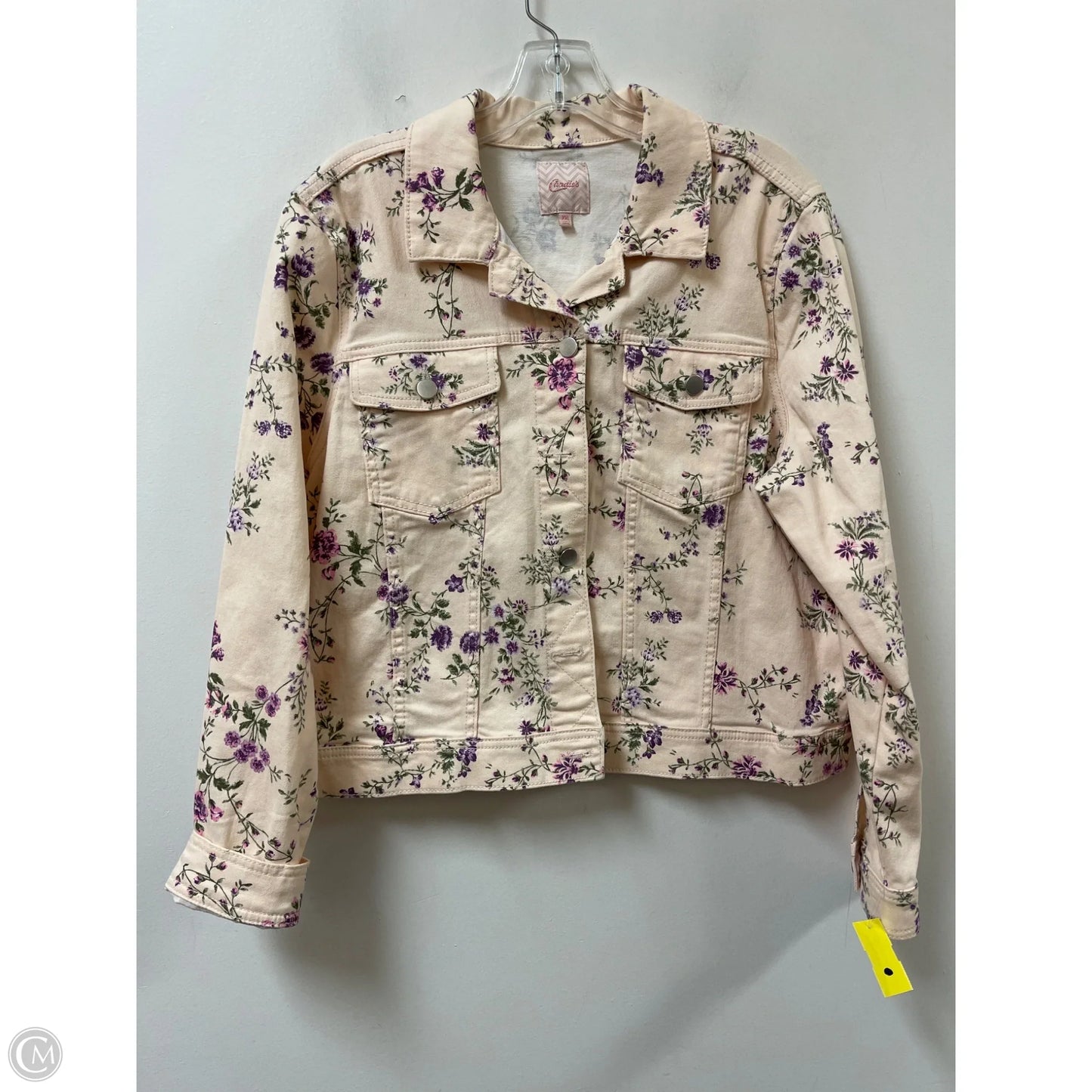 Jacket Denim By Candies In Floral Print, Size: 1x