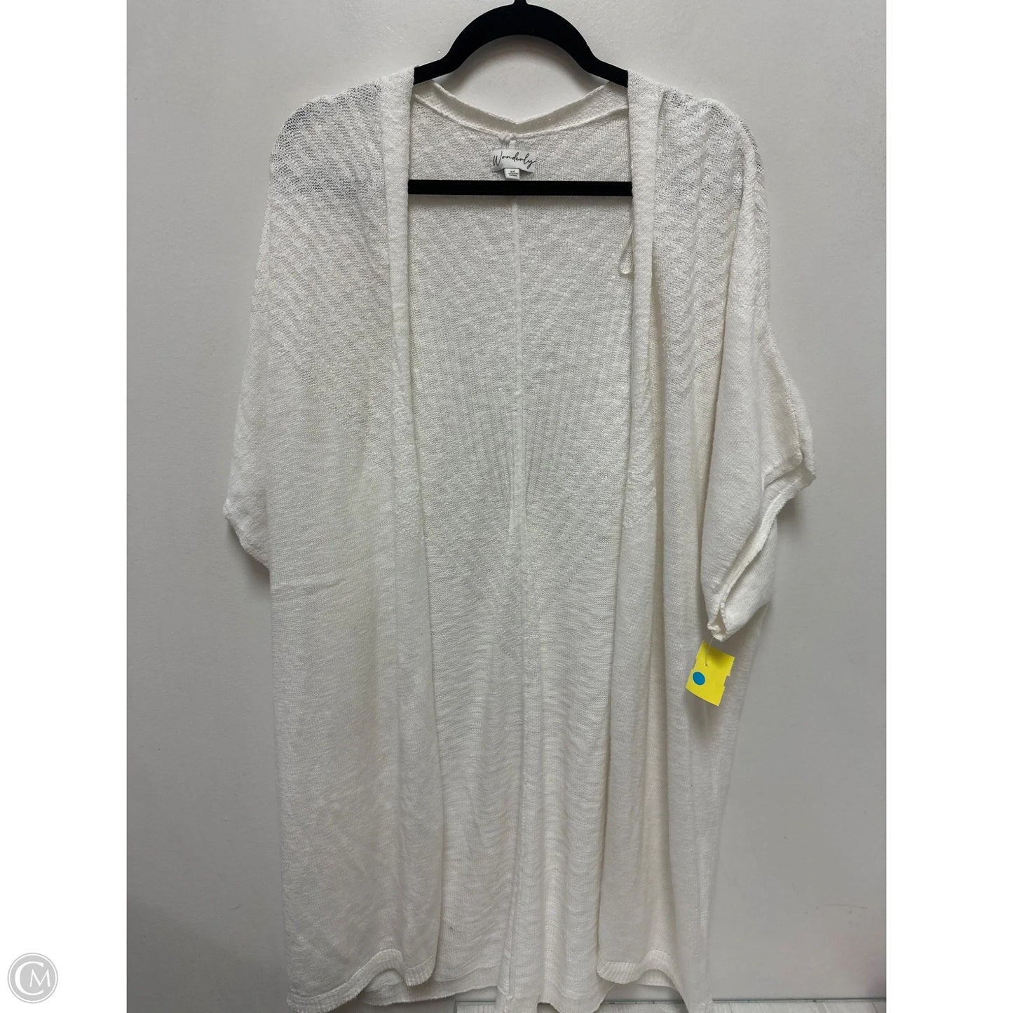 Sweater Cardigan By Wonderly In White, Size: 2x