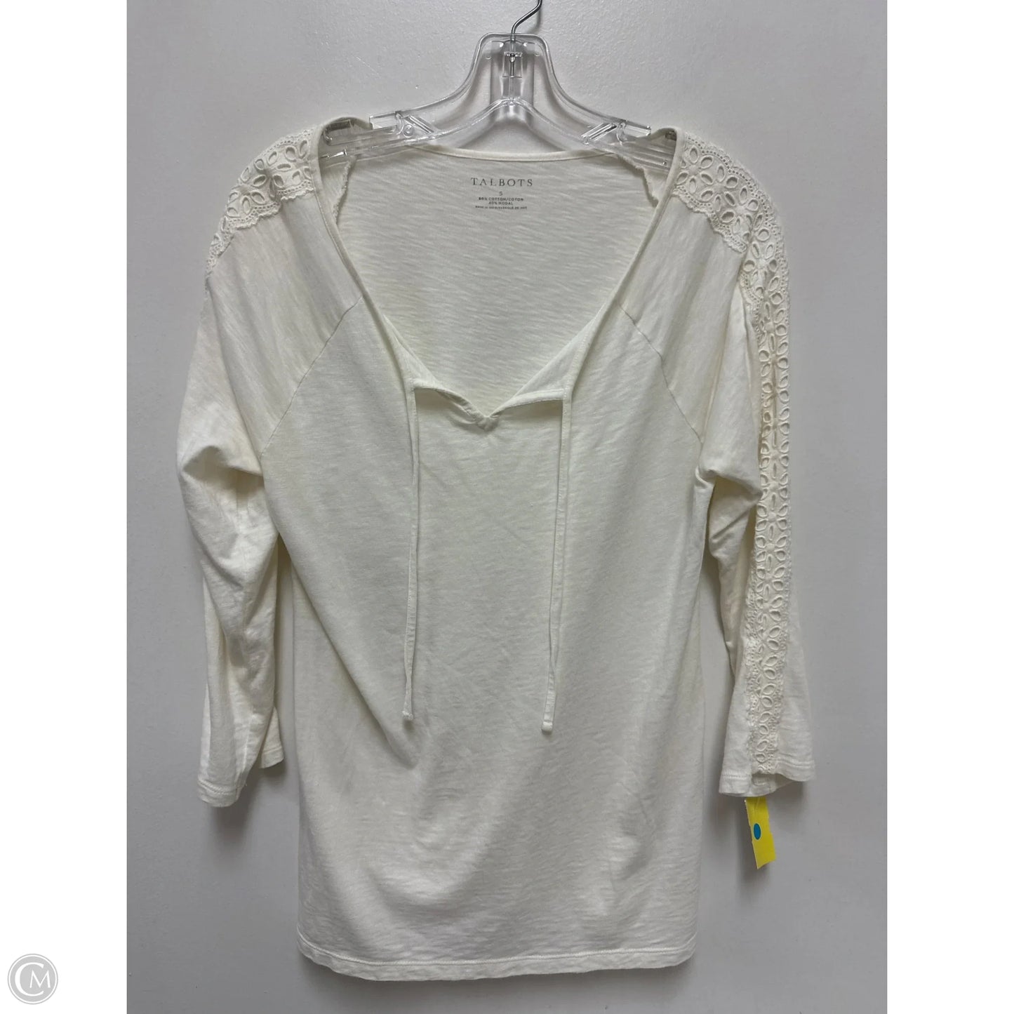 Top Long Sleeve By Talbots In Cream, Size: S