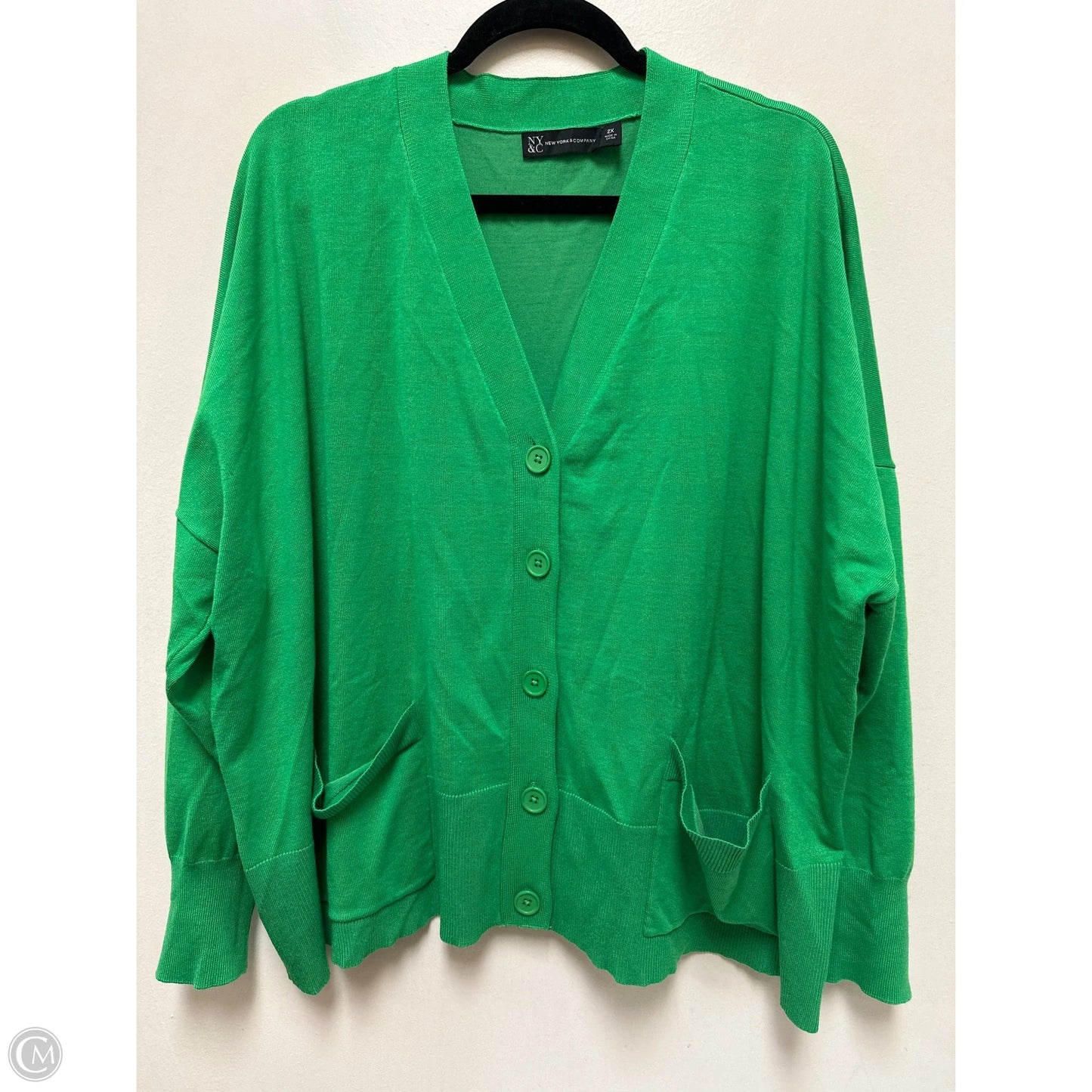 Sweater Cardigan By New York And Co In Green, Size: 2x
