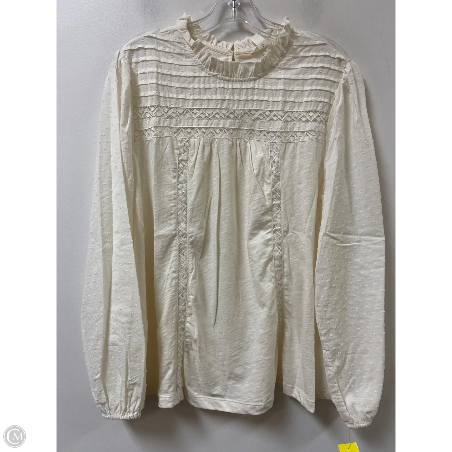Top Long Sleeve By Caslon In Cream, Size: Xl
