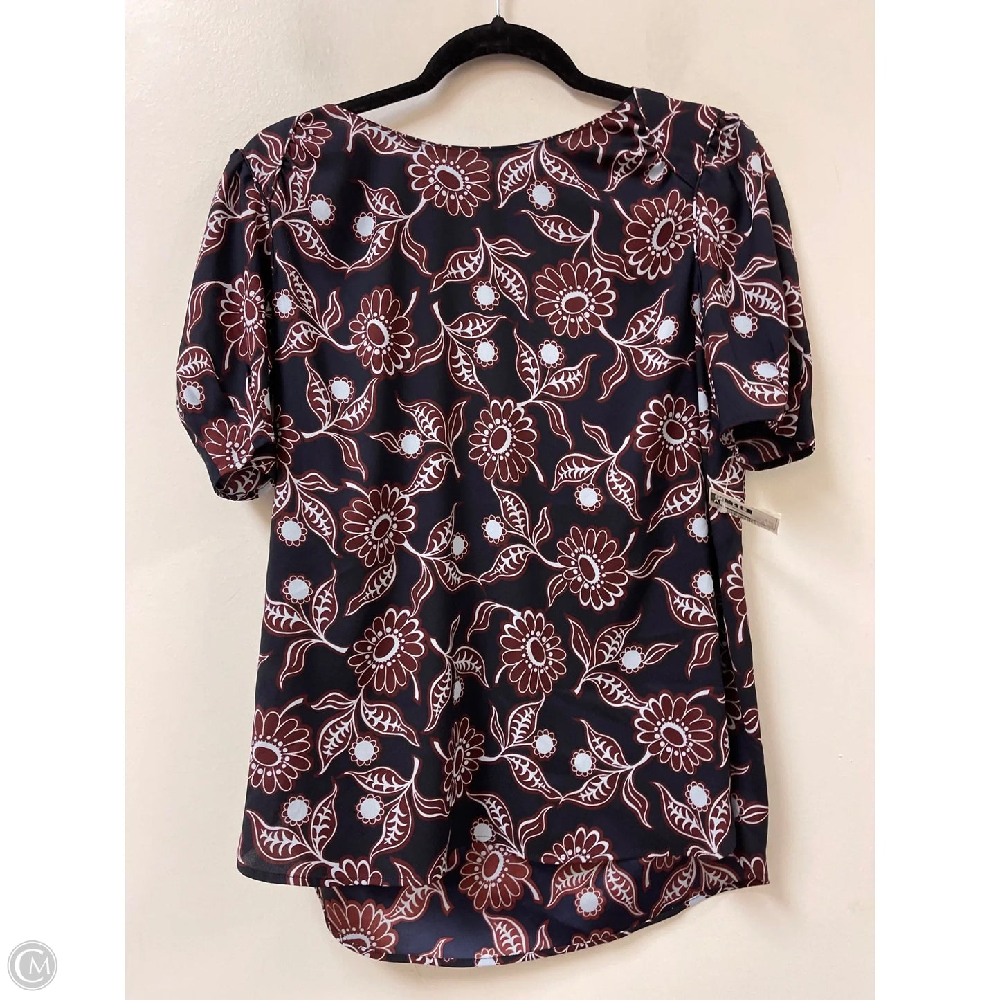 Top Short Sleeve By Ann Taylor In Blue & Red, Size: S