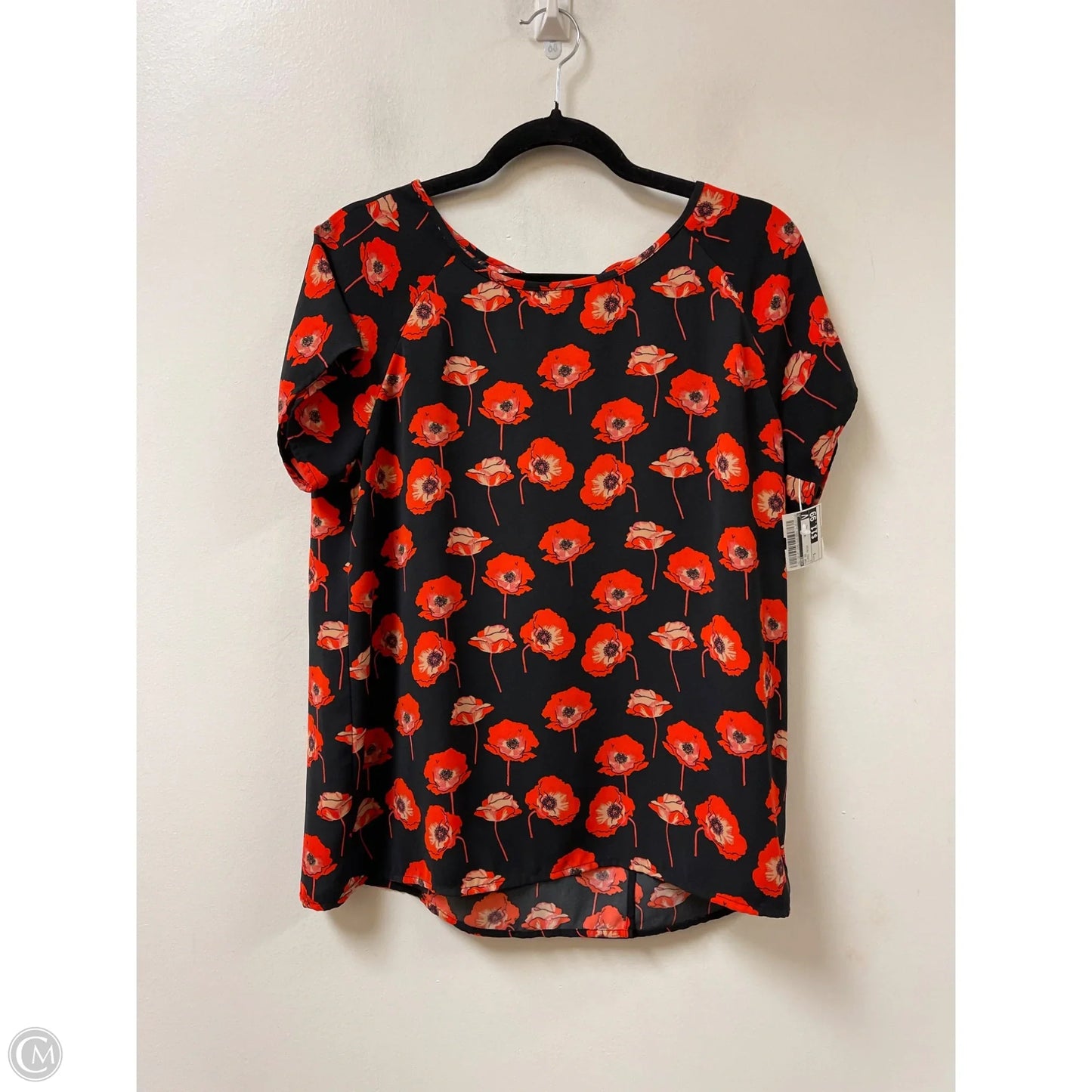 Top Short Sleeve By Cabi In Floral Print, Size: S