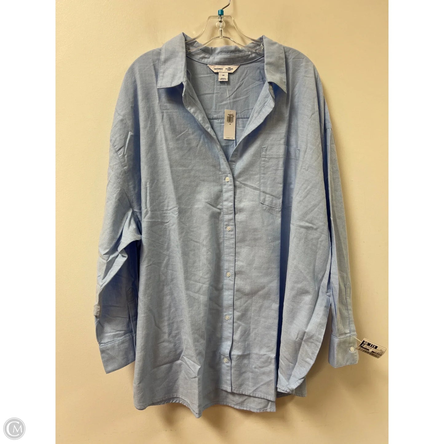 Blouse Long Sleeve By Old Navy In Blue, Size: 2x