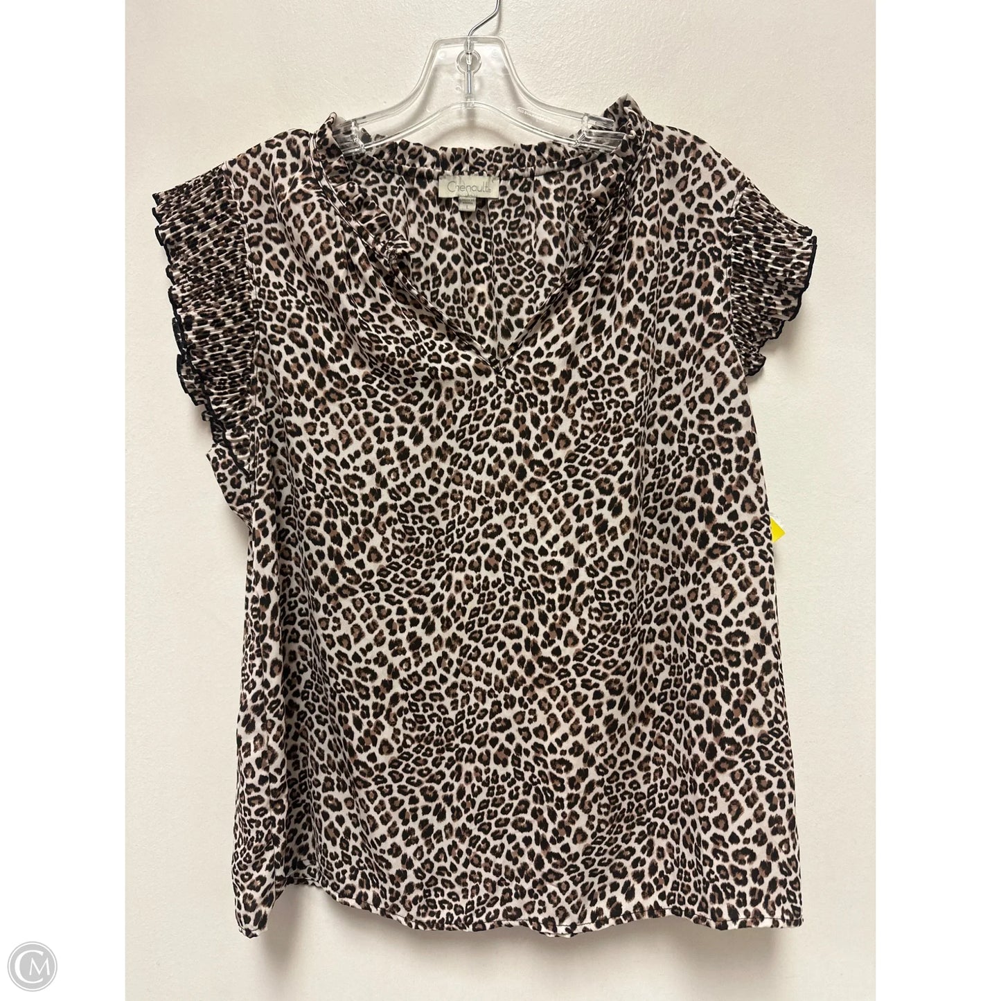 Top Short Sleeve By Chenault In Animal Print, Size: L