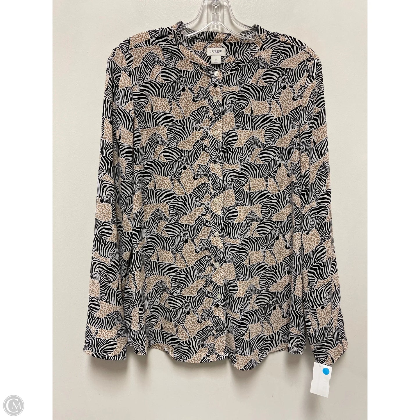 Blouse Long Sleeve By J. Crew In Animal Print, Size: S