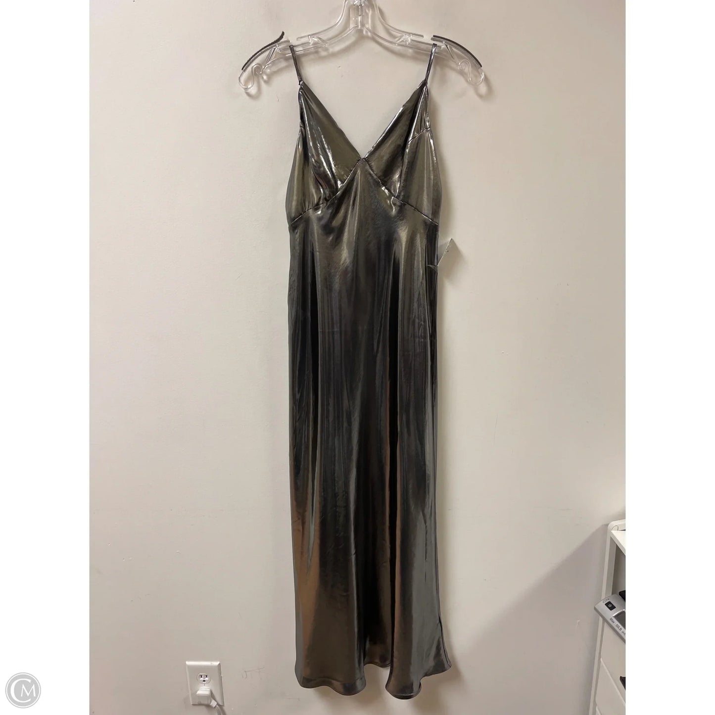 Dress Party Long By Anthropologie In Silver, Size: Xxs