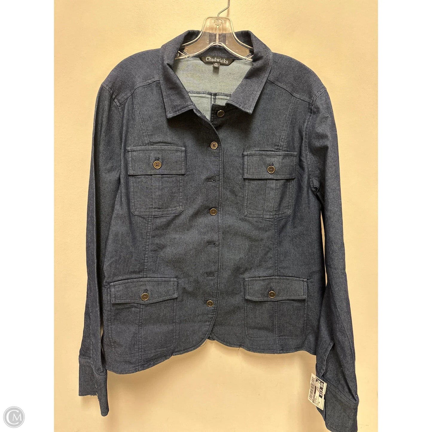 Blazer By Chadwicks In Blue Denim, Size: Xl