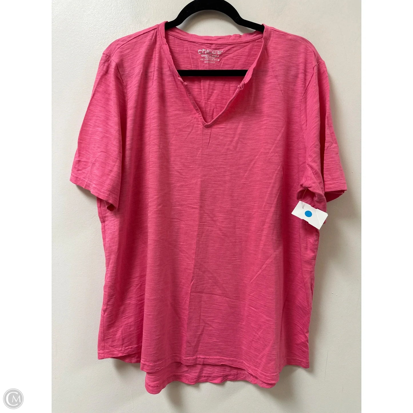 Top Short Sleeve By Chicos In Pink, Size: 1x