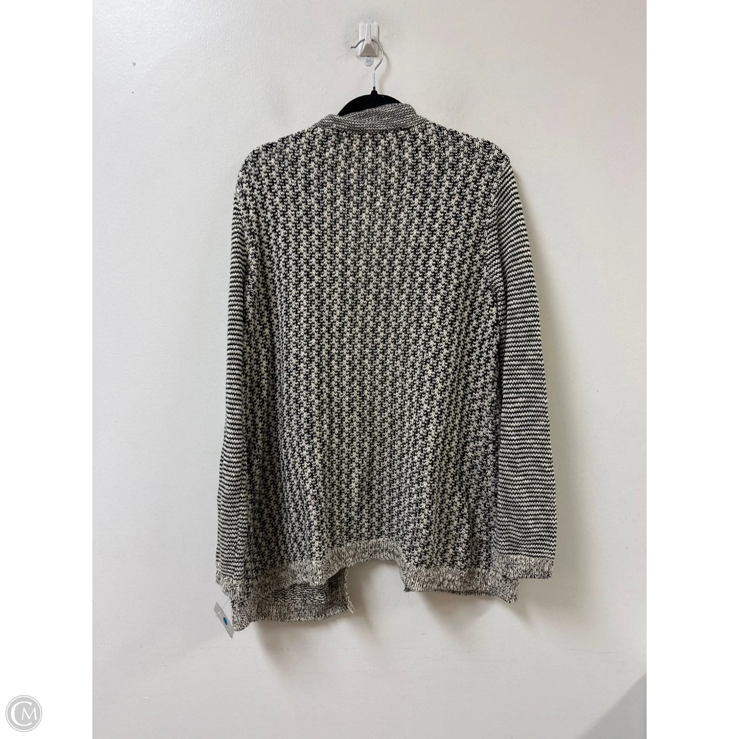 Sweater Cardigan By Market & Spruce In Black & Cream, Size: 1x