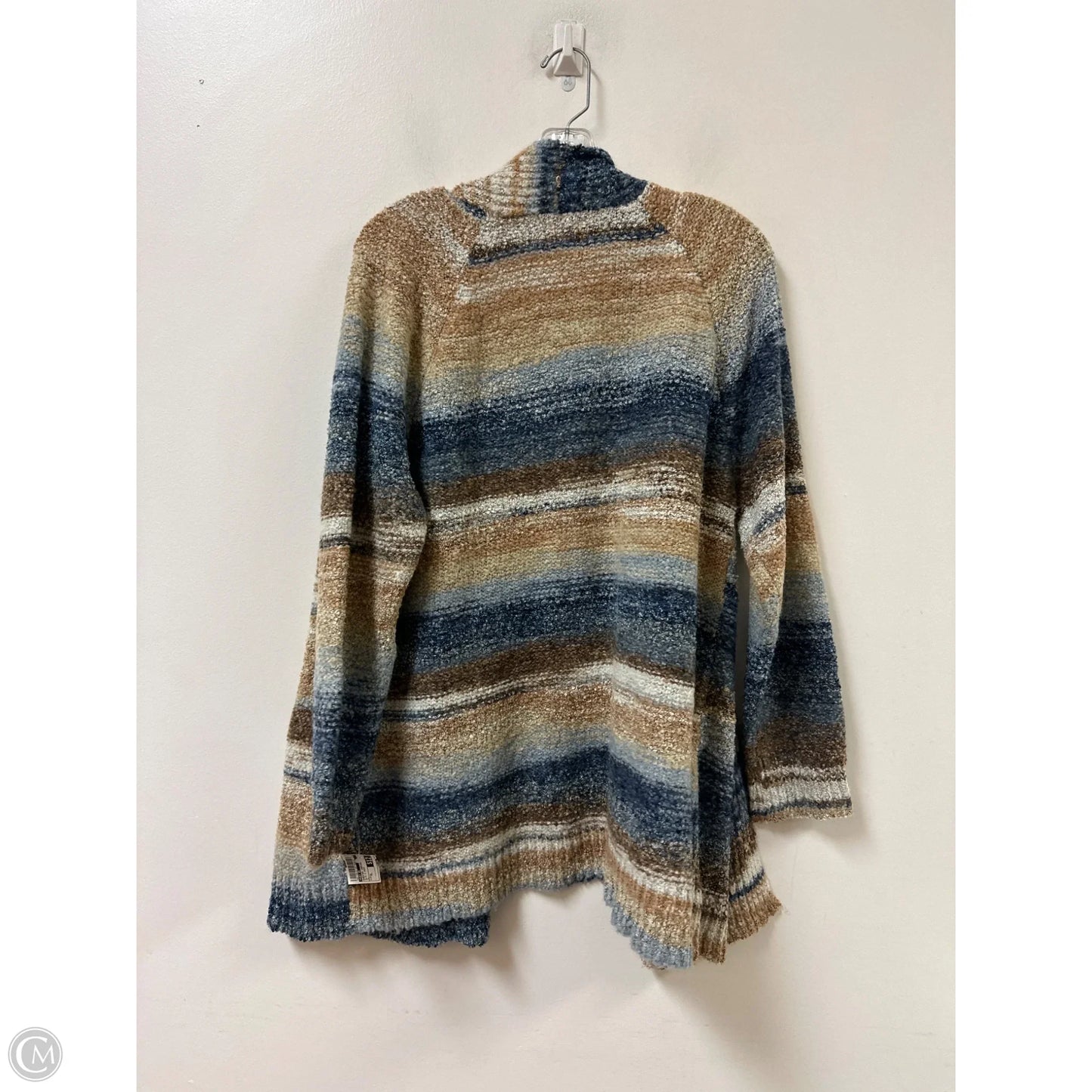 Sweater Cardigan By Ruby Rd In Blue & Cream, Size: Xl