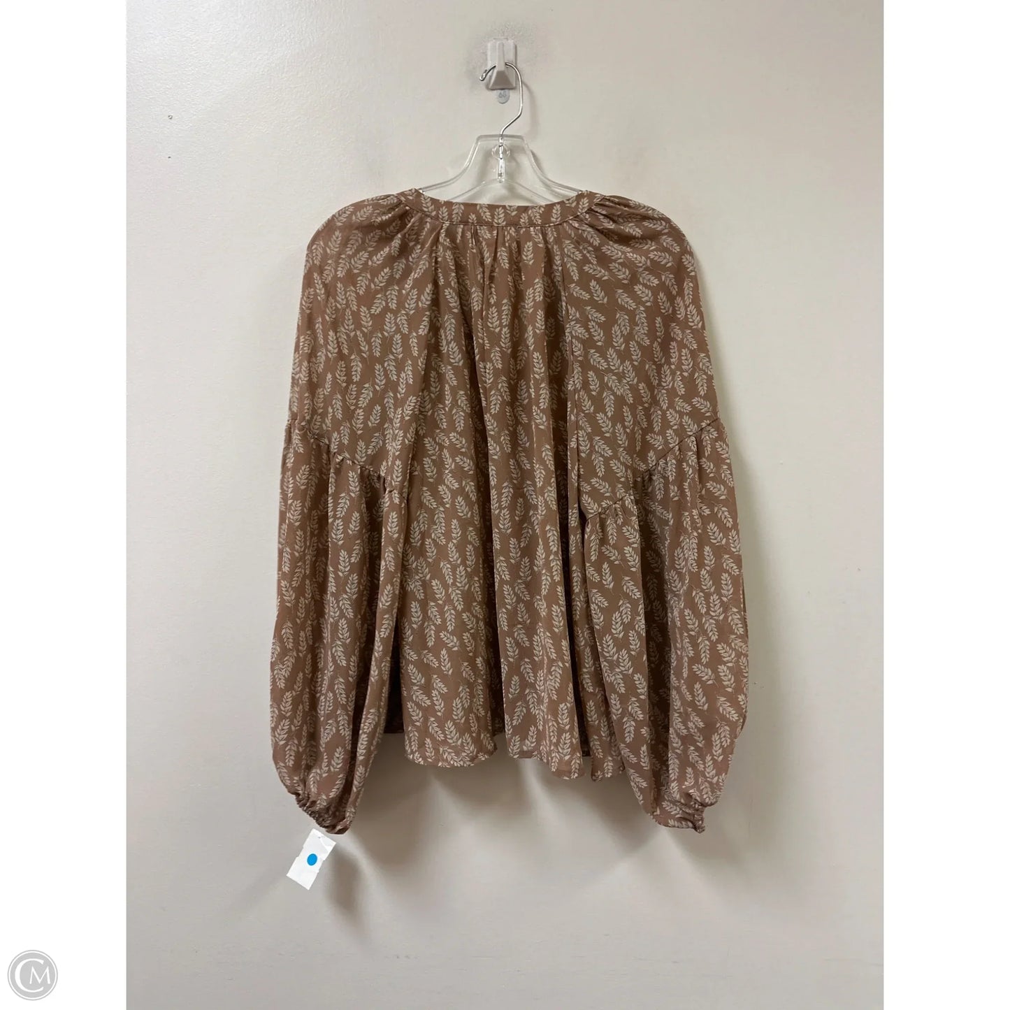Top Long Sleeve By Mine In Brown, Size: M