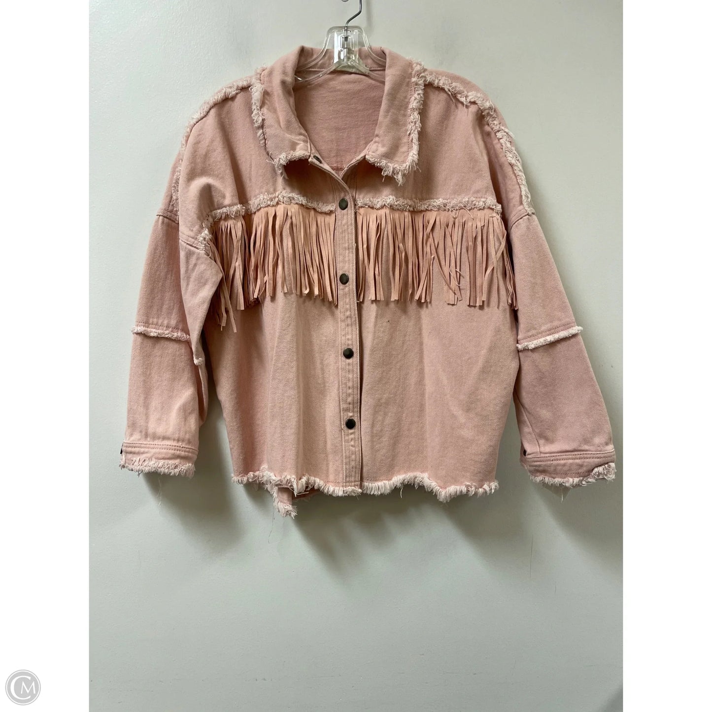 Jacket Denim By Savanna Jane In Pink, Size: S