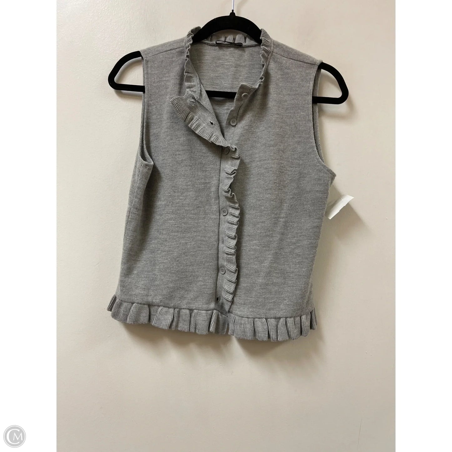 Top Short Sleeve By Zara In Grey, Size: L