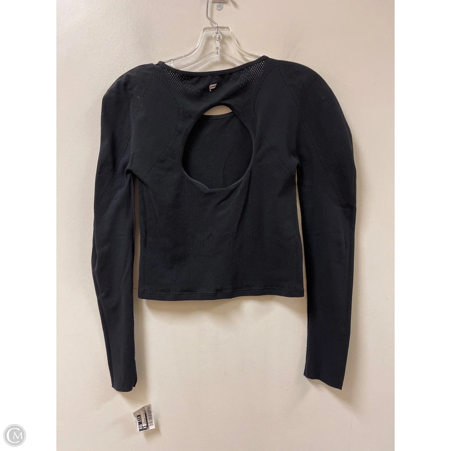 Athletic Top Long Sleeve Crewneck By Fabletics In Black, Size: M