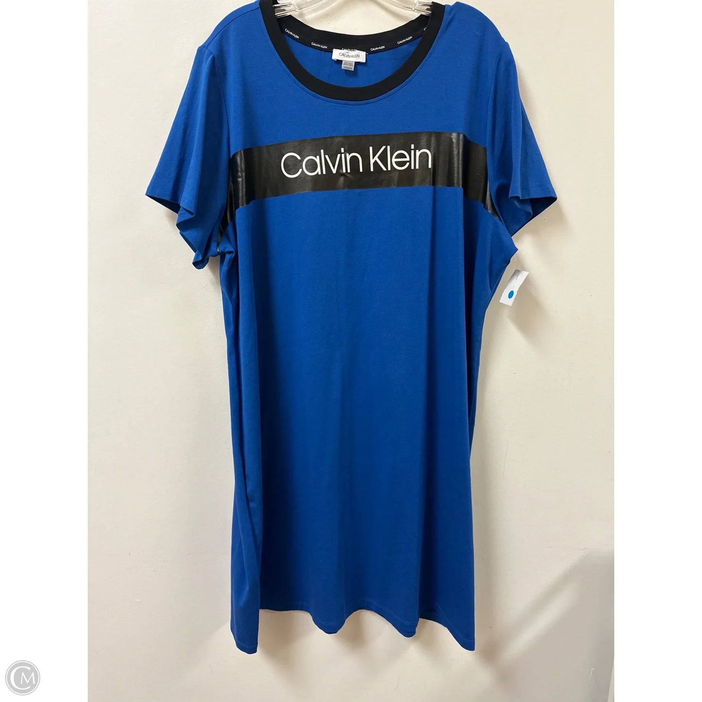 Dress Casual Midi By Calvin Klein In Blue, Size: 2x