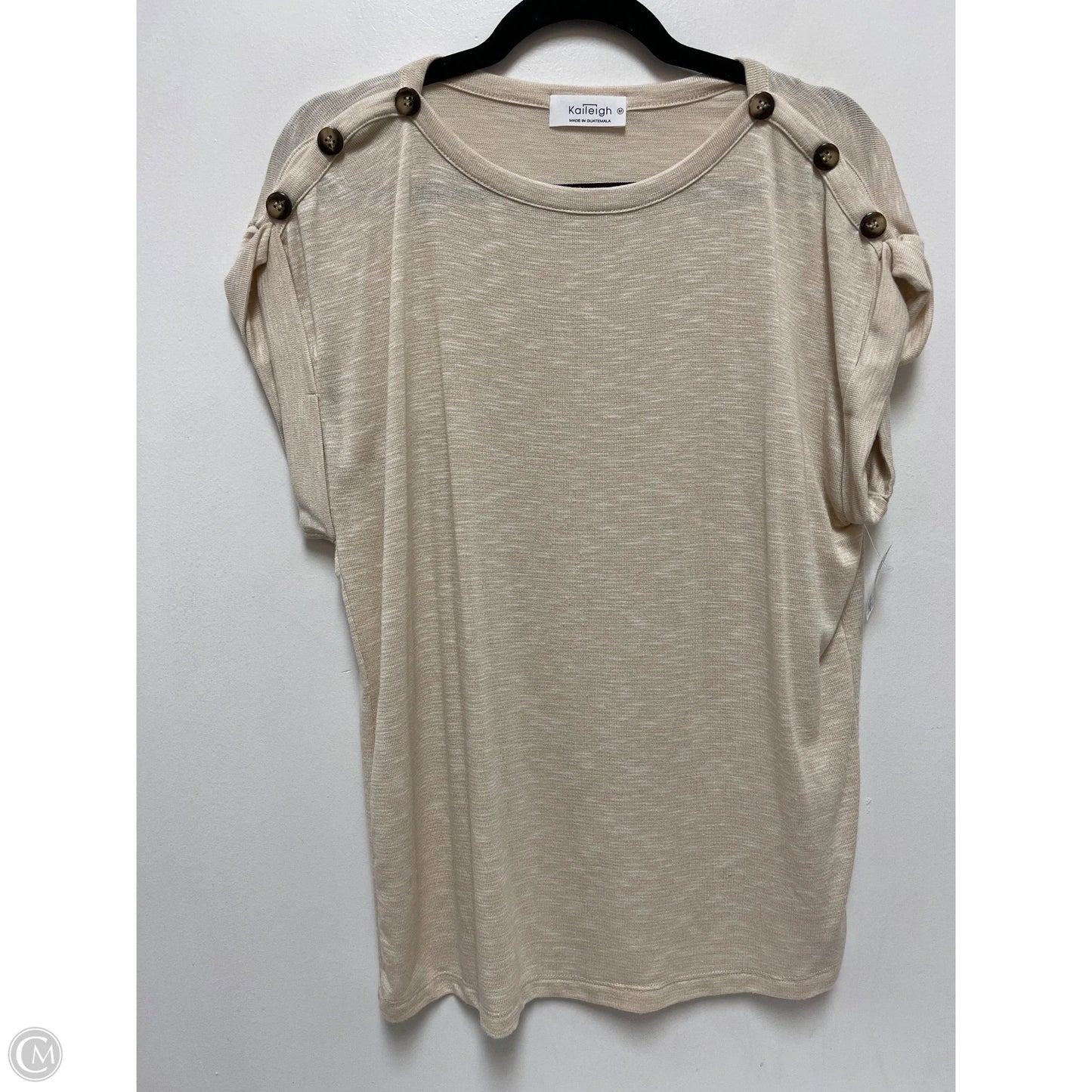 Top Short Sleeve By Kaileigh In Cream, Size: M