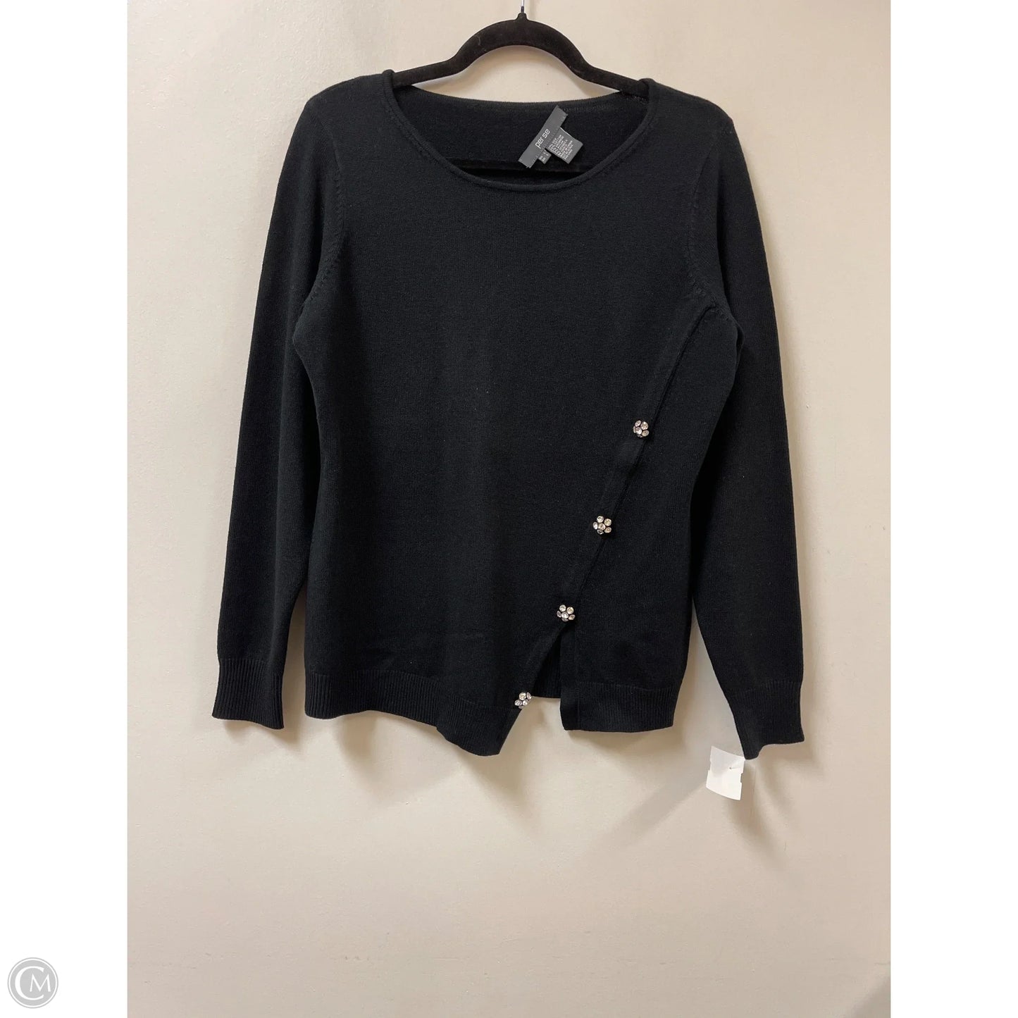 Sweater By Per Se In Black, Size: L