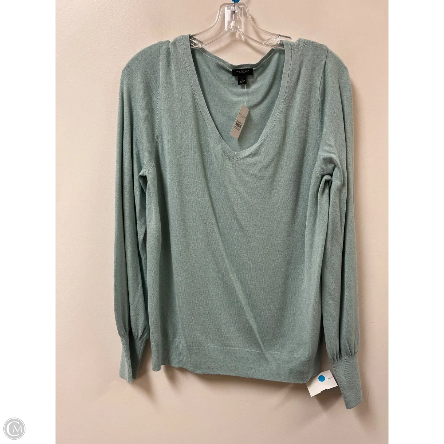 Top Long Sleeve By Ann Taylor In Blue, Size: L