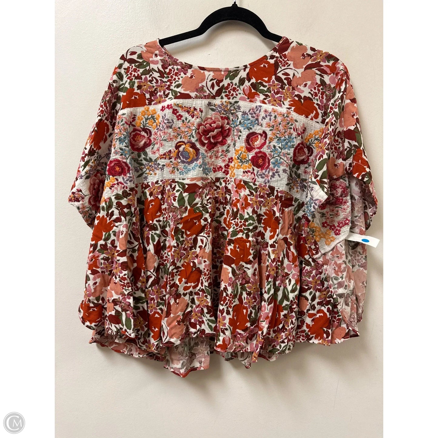 Top Short Sleeve By Savanna Jane In Floral Print, Size: M