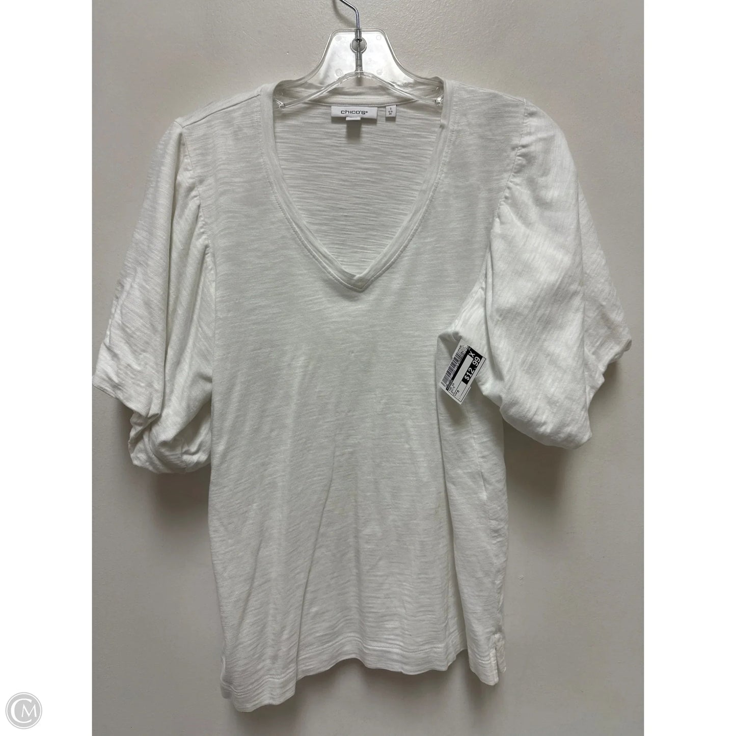Top Short Sleeve By Chicos In White, Size: M