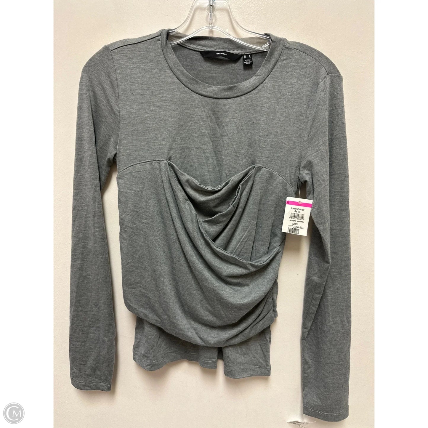 Top Long Sleeve By Vero Moda In Grey, Size: S