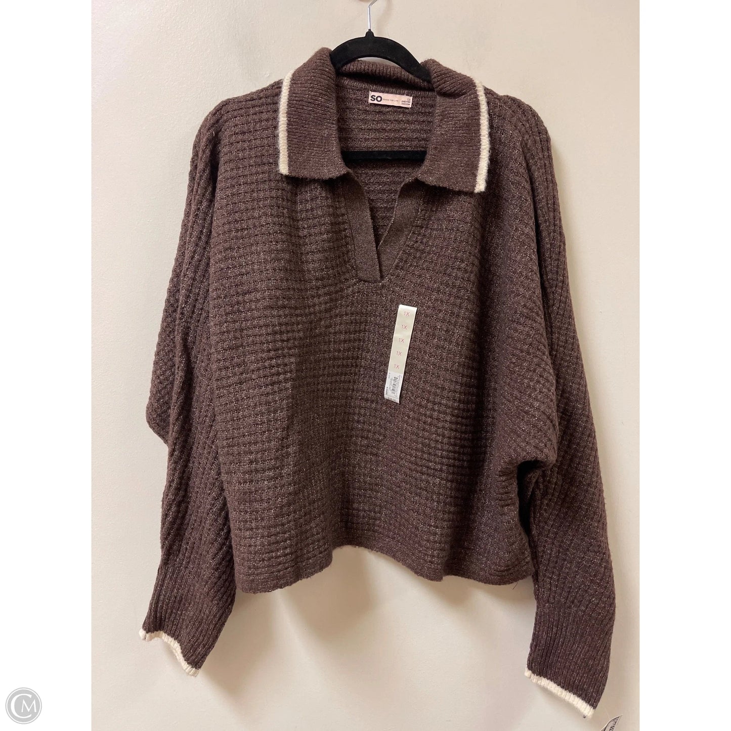 Sweater By So In Brown, Size: 1x