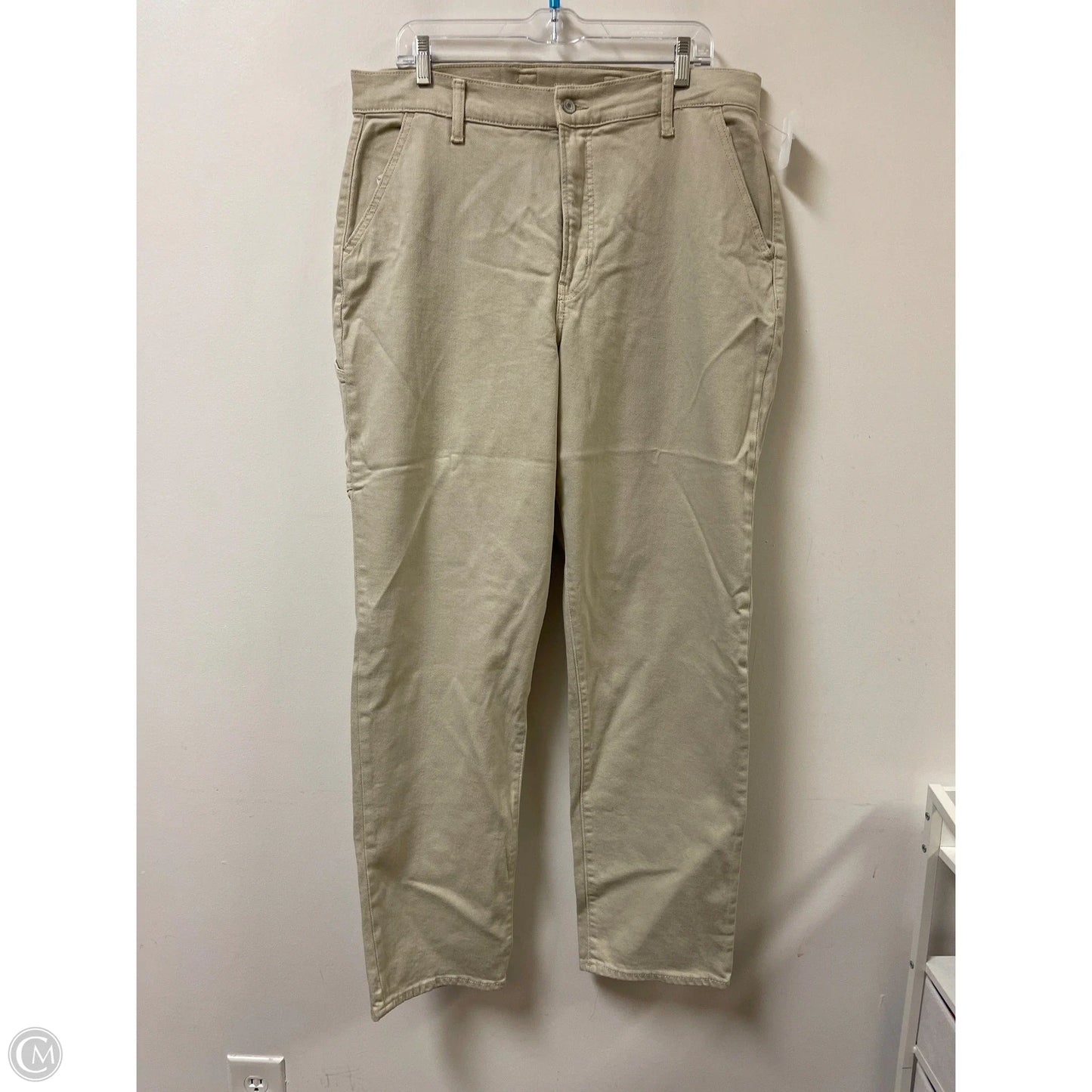 Jeans Straight By Old Navy In Cream, Size: 16