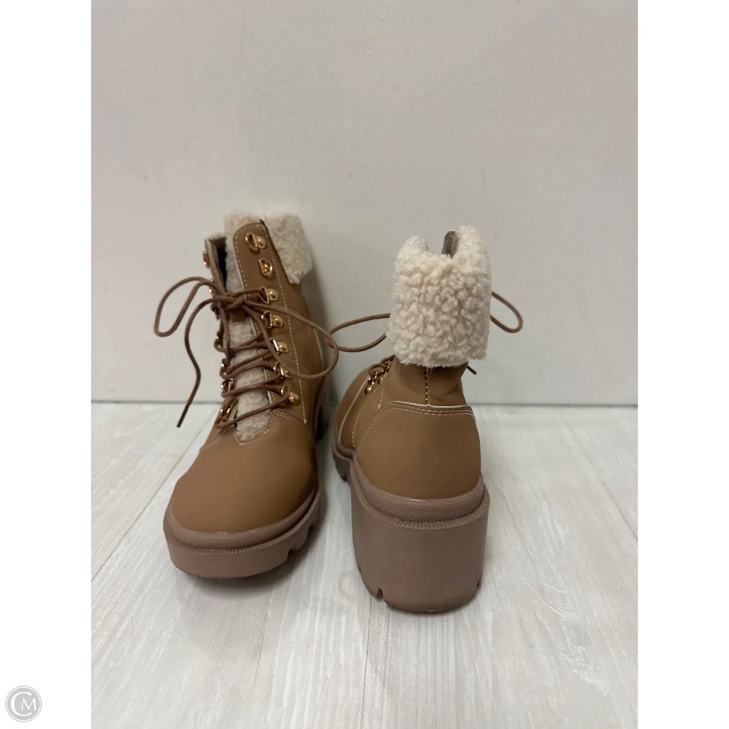 Boots Combat By Clothes Mentor In Tan, Size: 10.5