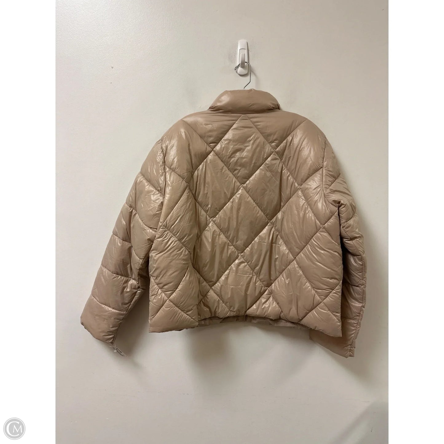 Coat Puffer & Quilted By Time And Tru In Cream, Size: Xl