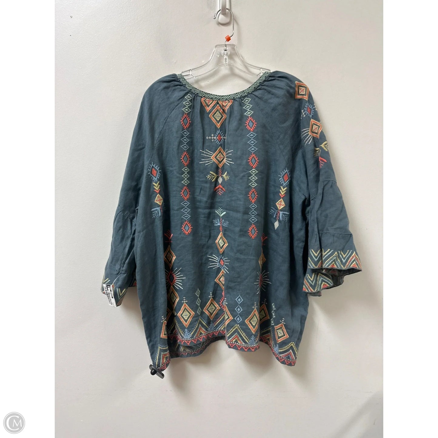 Tunic Long Sleeve By Johnny Was In Grey, Size: L
