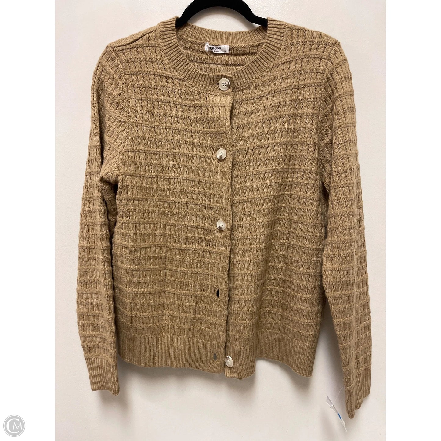 Sweater Cardigan By Zeagoo In Tan, Size: M