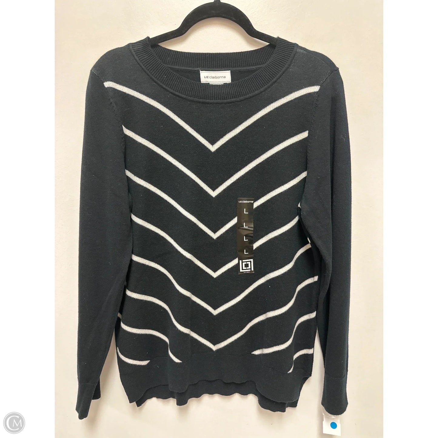 Sweater By Liz Claiborne In Black, Size: L