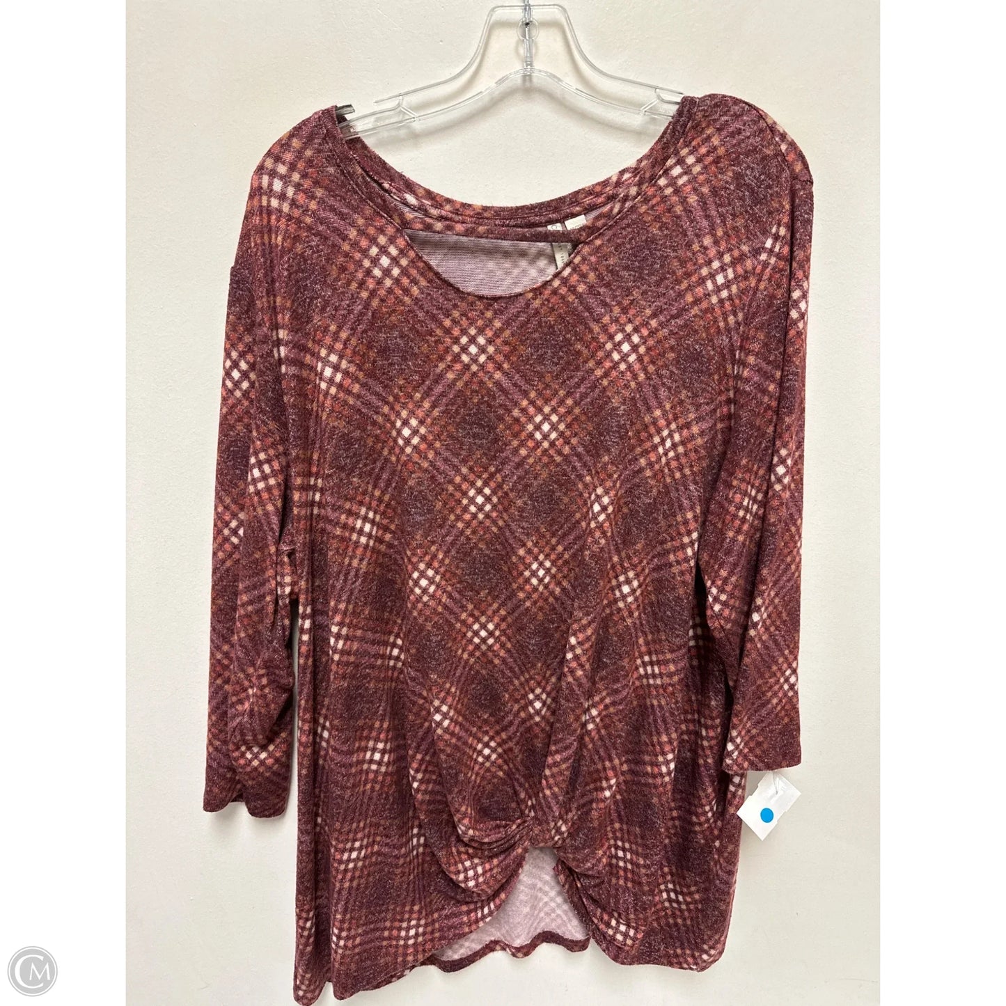 Top Long Sleeve By Cato In Red, Size: 2x