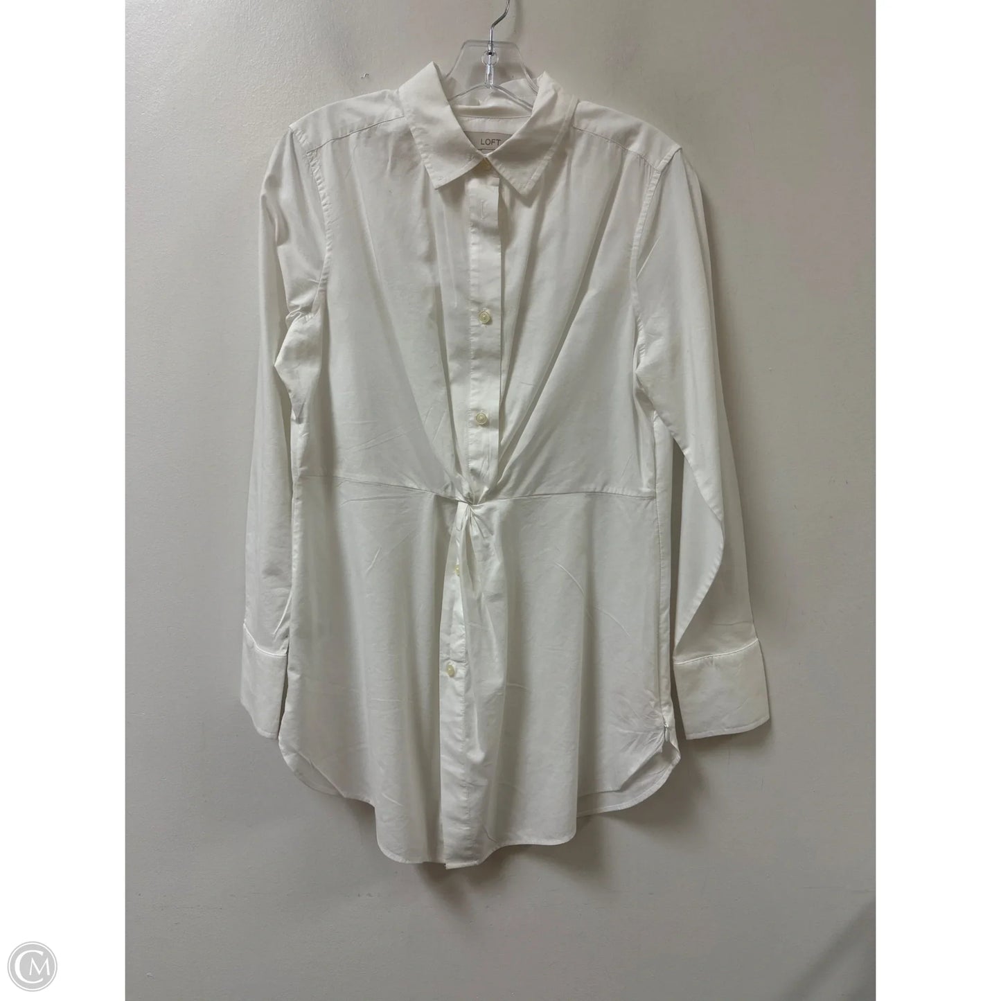 Tunic Long Sleeve By Loft In White, Size: M