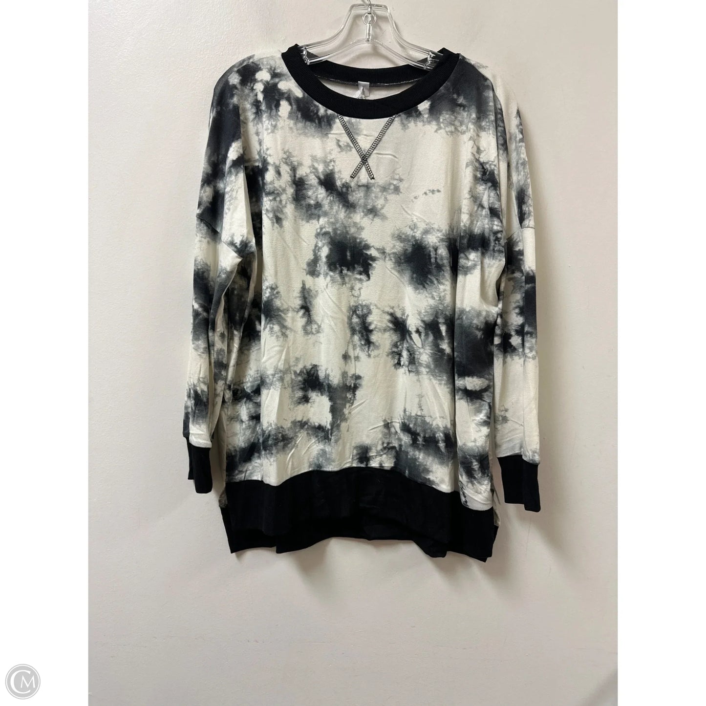 Top Long Sleeve By Honeyme In Black & White, Size: S