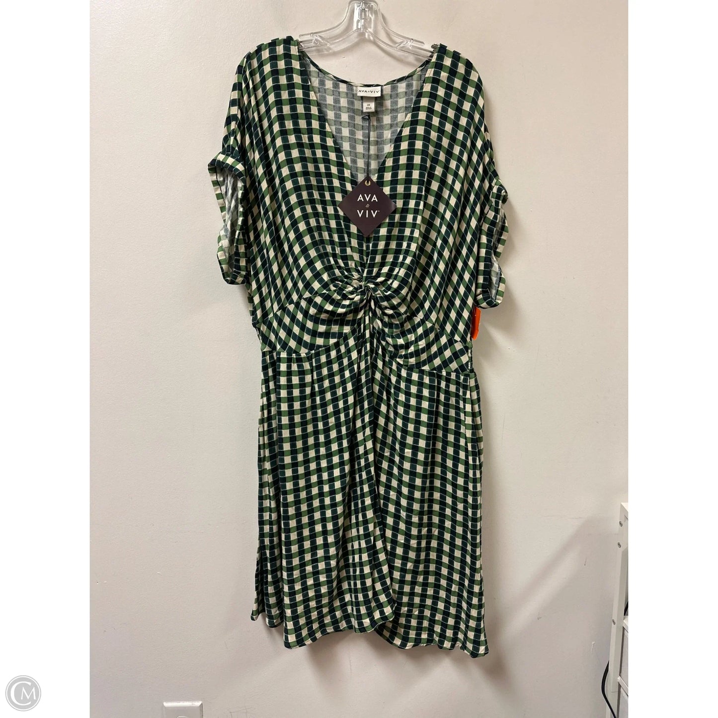 Dress Casual Midi By Ava & Viv In Green, Size: 2x