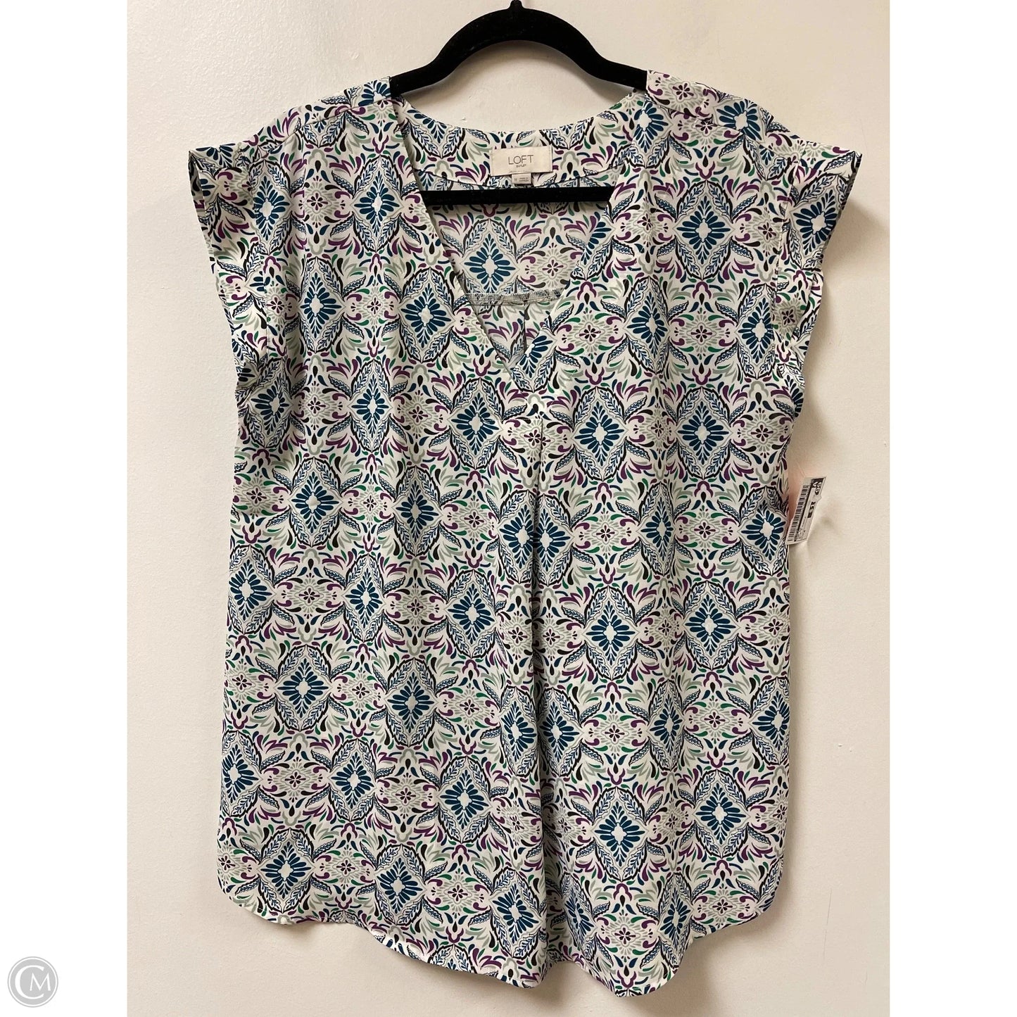 Top Short Sleeve By Loft In Blue & Purple, Size: M