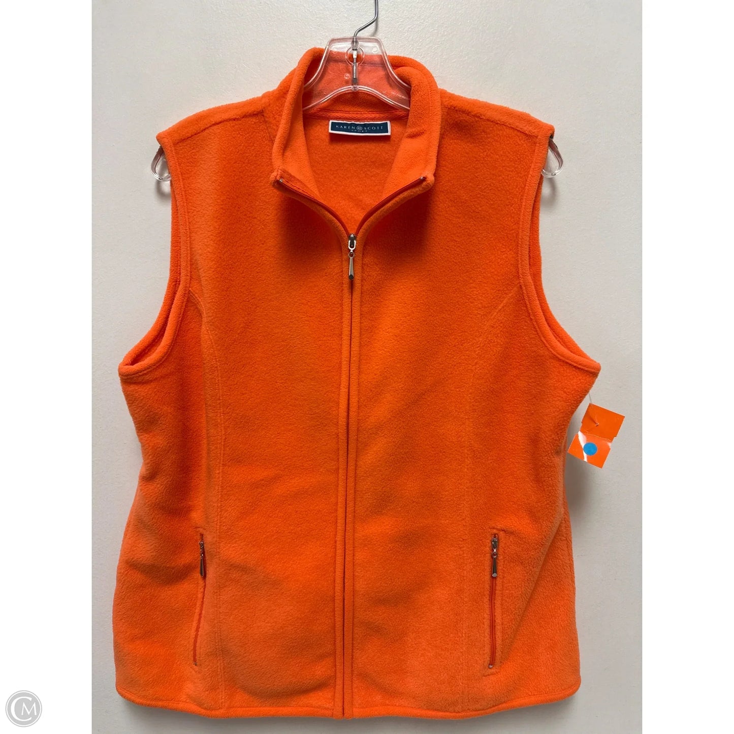 Vest Fleece By Karen Scott In Orange, Size: L