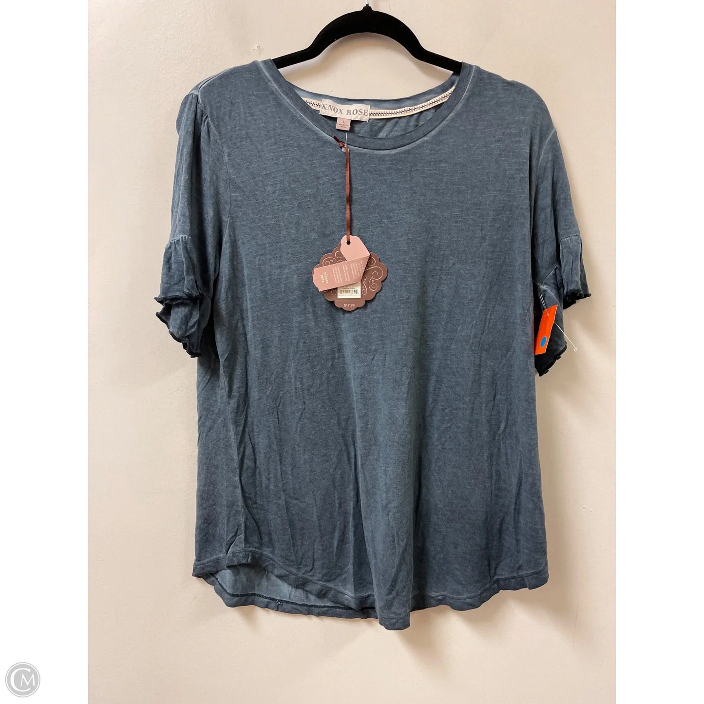 Top Short Sleeve By Knox Rose In Blue, Size: L