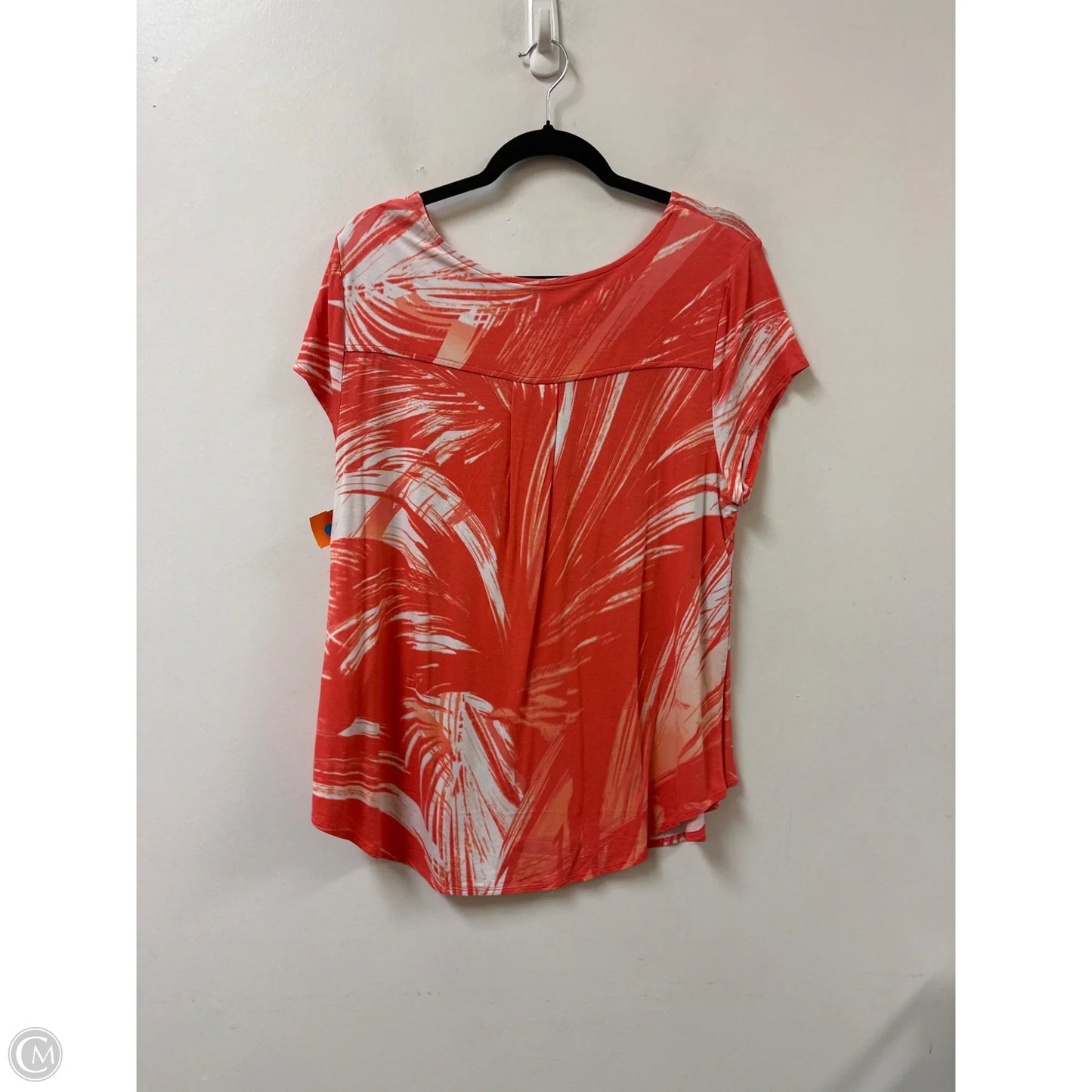 Top Short Sleeve By Alfani In Coral, Size: Xl