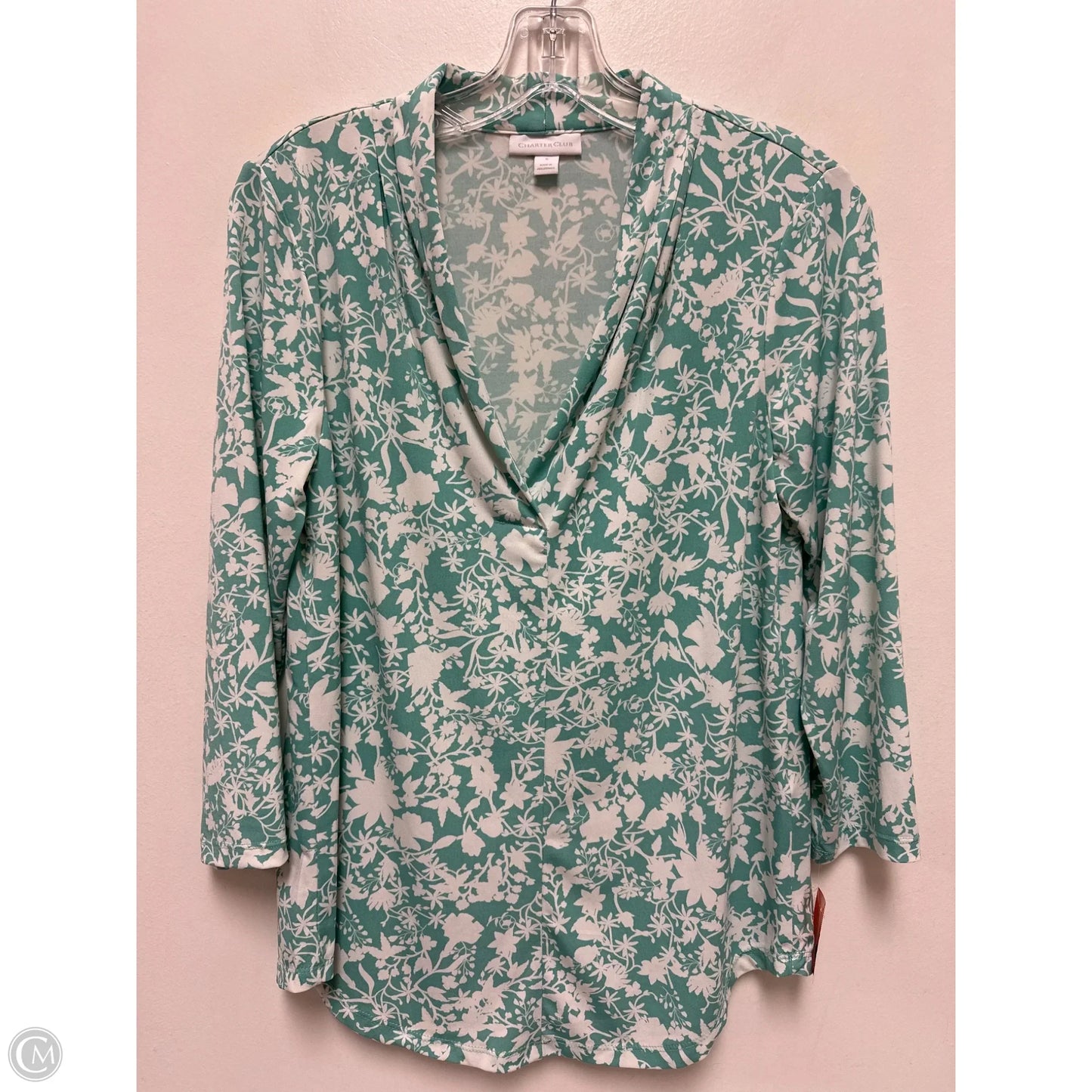 Top Long Sleeve By Charter Club In Green, Size: S