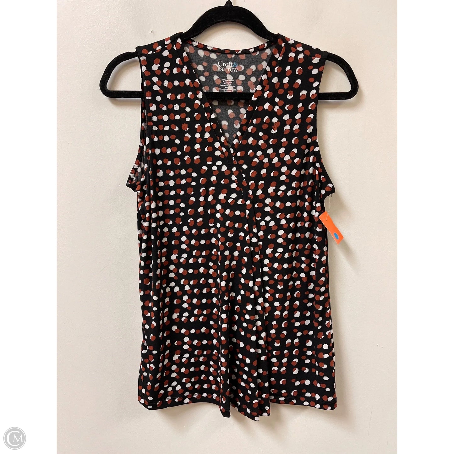 Top Sleeveless By Croft And Barrow In Polkadot Pattern, Size: S