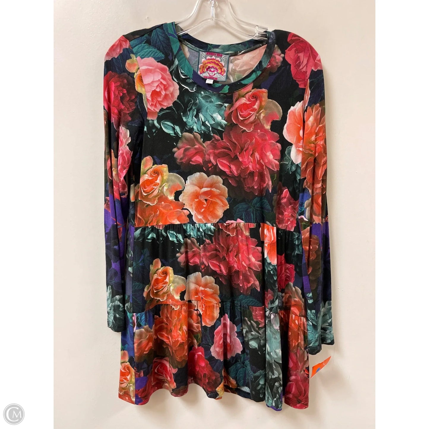 Tunic Long Sleeve By Johnny Was In Floral Print, Size: S