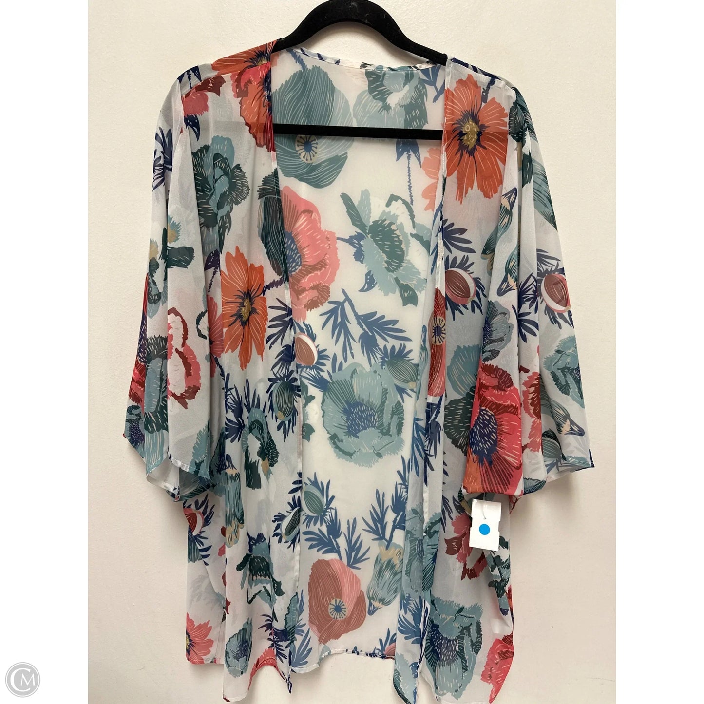 Kimono By Clothes Mentor In Floral Print, Size: 3x
