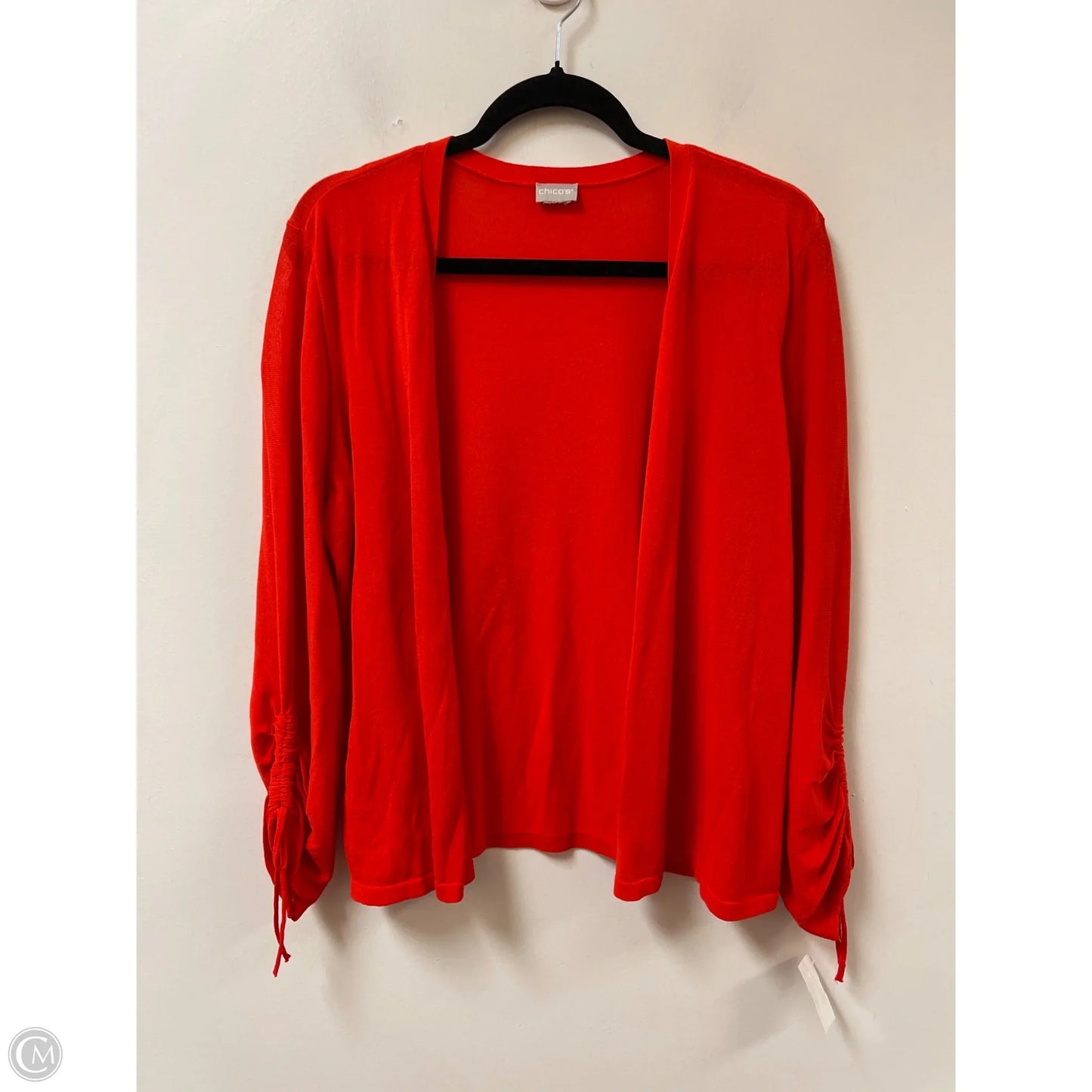 Sweater Cardigan By Chicos In Orange, Size: L