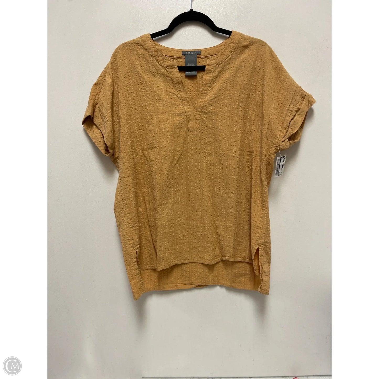 Top Short Sleeve By Matty M In Yellow, Size: L